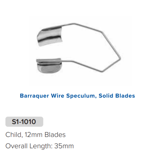 Barraquer Wire Speculum Solid, Child