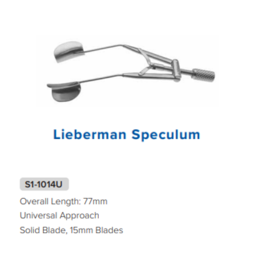 Lieberman Adj. Speculum, Solid Blade, Universal