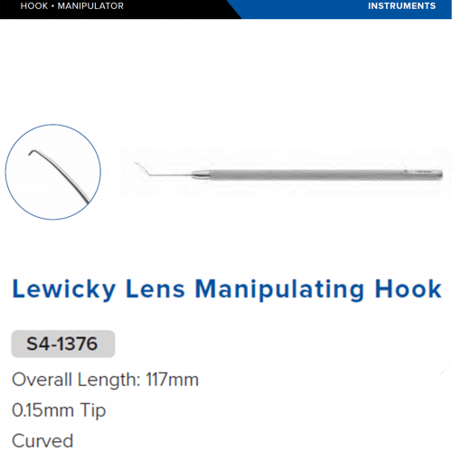 Stephens USA - Lewicky Lens Manipulating Hook, 0.15mm Tip, Curved