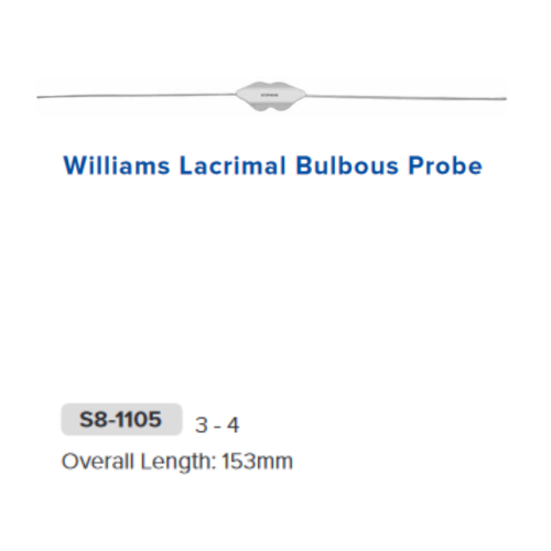 Williams Lacrimal Bulbous Probe Sterling Silver #3-4